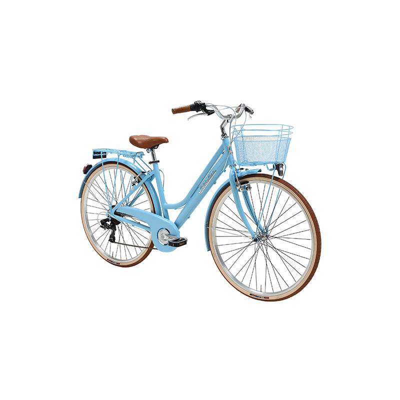 Bicicleta retro donna 28" azul 6v