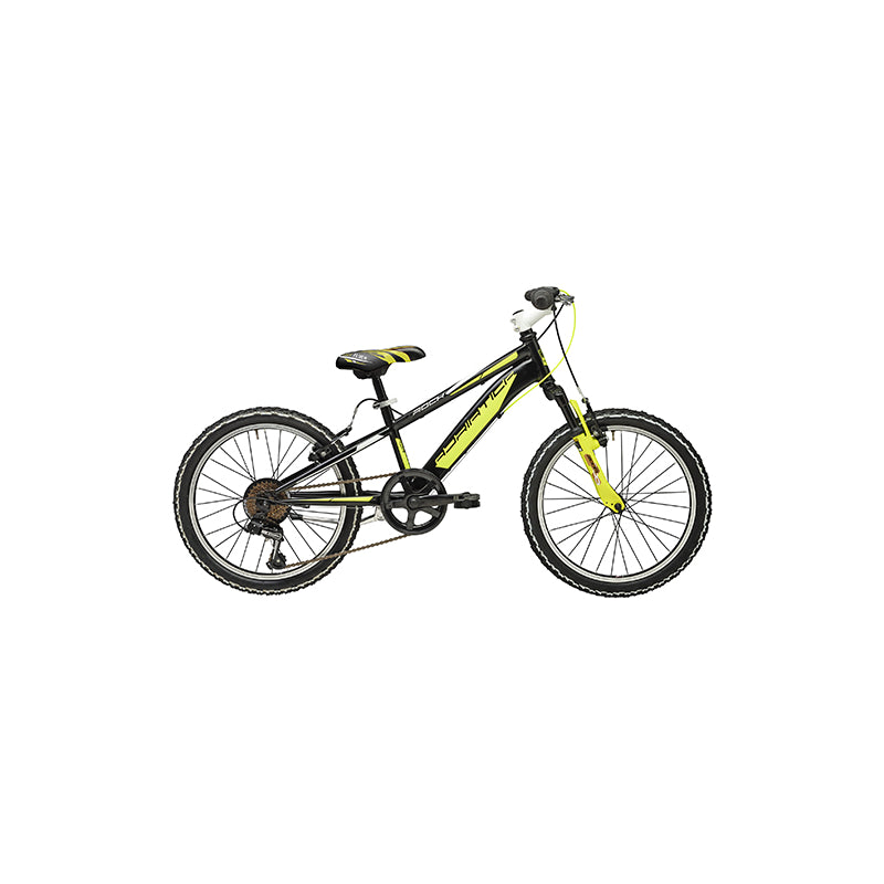 Bicicleta rock 20" 6v negro/amarillo