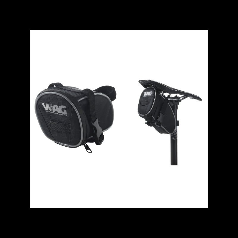 Bolsa sillin mtb doble clip fijacion lateral wag velcro de seguridad