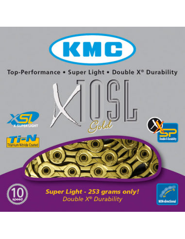 Cadena kmc x10 sl oro 114p 10v