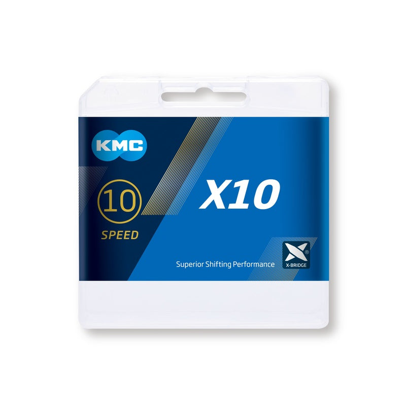 Cadena kmc xc10 plata/negra 114p 10v