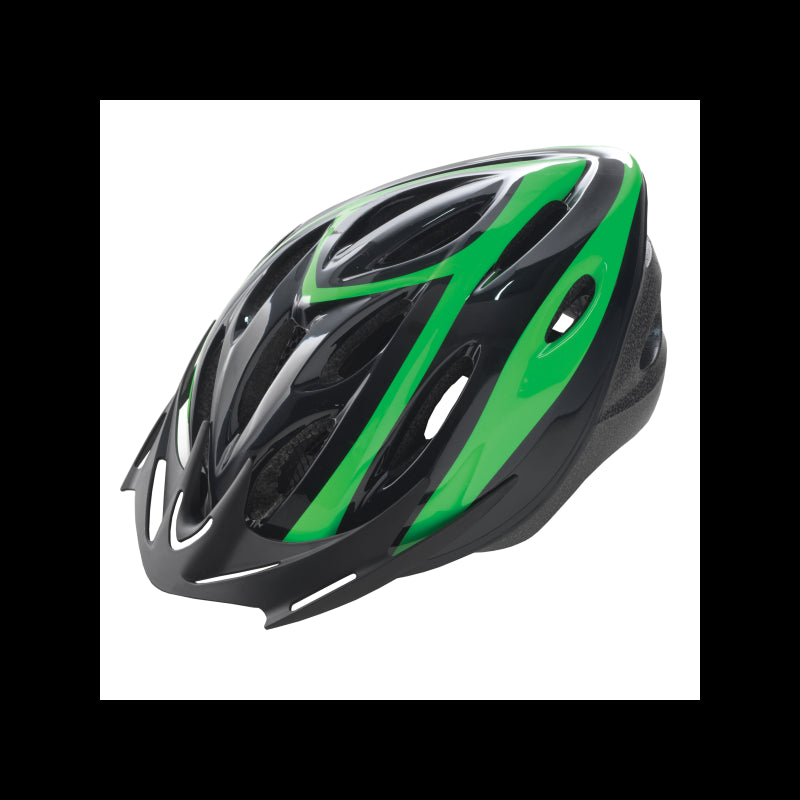 Casco rider out-mould negro/verde t.l 58-61cm wag