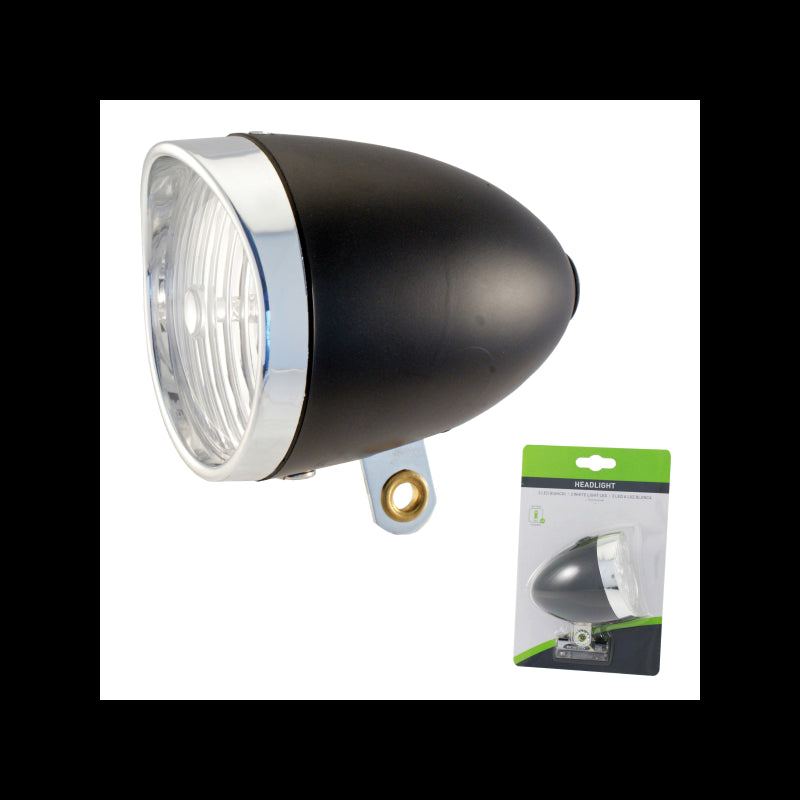 Faro delantero treo 3 led, negro, pilas aaa wag