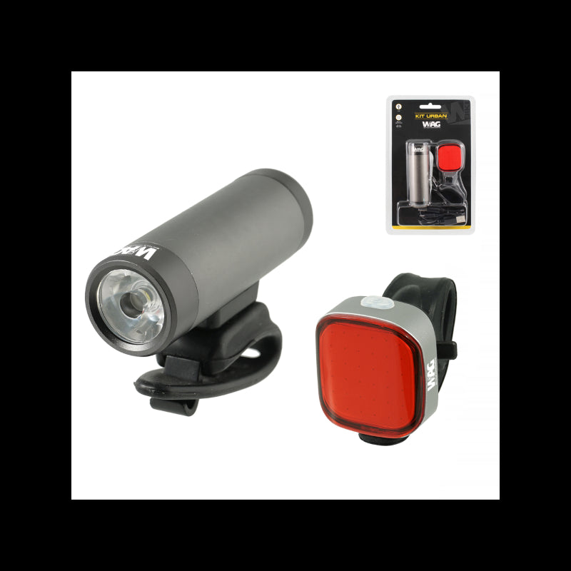 Kit luz delantera+trasera urban 400 lumen wag