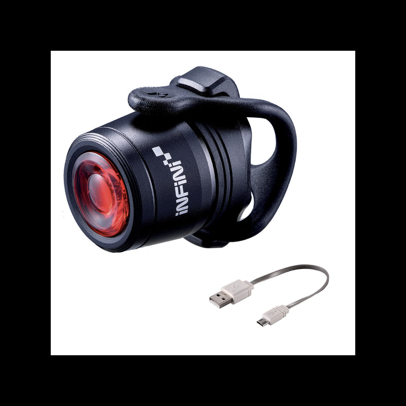 Piloto trasero mini luxo alu, 1 led rojo usb, negr